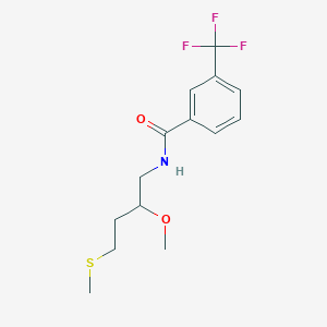 molecular formula C14H18F3NO2S B2403465 N-(2-Methoxy-4-methylsulfanylbutyl)-3-(trifluoromethyl)benzamide CAS No. 2309575-07-1