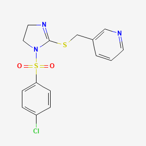 3-[[1-(4-Chlorophenyl)sulfonyl-4,5-dihydroimidazol-2-yl]sulfanylmethyl]pyridine