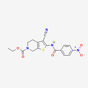 ethyl 3-cyano-2-[(4-nitrobenzoyl)amino]-5,7-dihydro-4H-thieno[2,3-c]pyridine-6-carboxylate