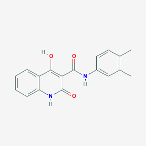 molecular formula C18H16N2O3 B2403476 N-(3,4-dimethylphenyl)-4-hydroxy-2-oxo-1,2-dihydroquinoline-3-carboxamide CAS No. 941949-43-5