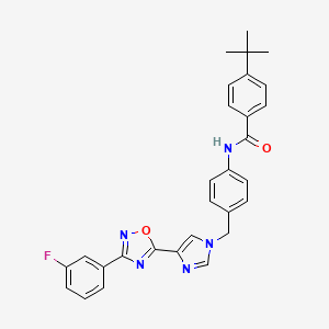 4-tert-butyl-N-[4-({4-[3-(3-fluorophenyl)-1,2,4-oxadiazol-5-yl]-1H-imidazol-1-yl}methyl)phenyl]benzamide
