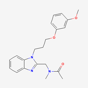 molecular formula C21H25N3O3 B2403502 N-({1-[3-(3-methoxyphenoxy)propyl]-1H-1,3-benzodiazol-2-yl}methyl)-N-methylacetamide CAS No. 924850-49-7