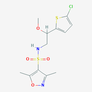 molecular formula C12H15ClN2O4S2 B2403503 N-[2-(5-chlorothiophen-2-yl)-2-methoxyethyl]-3,5-dimethyl-1,2-oxazole-4-sulfonamide CAS No. 2034529-84-3