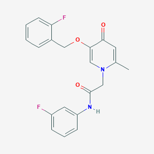 2-(5-((2-fluorobenzyl)oxy)-2-methyl-4-oxopyridin-1(4H)-yl)-N-(3-fluorophenyl)acetamide