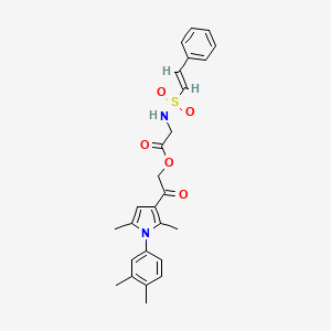 [2-[1-(3,4-dimethylphenyl)-2,5-dimethylpyrrol-3-yl]-2-oxoethyl] 2-[[(E)-2-phenylethenyl]sulfonylamino]acetate