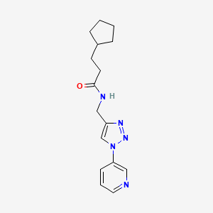3-cyclopentyl-N-((1-(pyridin-3-yl)-1H-1,2,3-triazol-4-yl)methyl)propanamide