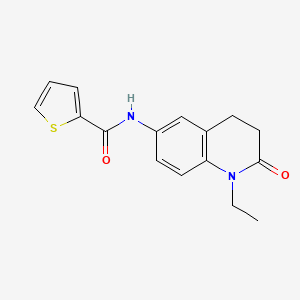 molecular formula C16H16N2O2S B2403529 N-(1-ethyl-2-oxo-1,2,3,4-tetrahydroquinolin-6-yl)thiophene-2-carboxamide CAS No. 922053-28-9