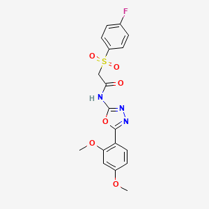 N-(5-(2,4-dimethoxyphenyl)-1,3,4-oxadiazol-2-yl)-2-((4-fluorophenyl)sulfonyl)acetamide