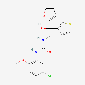 1-(5-Chloro-2-methoxyphenyl)-3-(2-(furan-2-yl)-2-hydroxy-2-(thiophen-3-yl)ethyl)urea