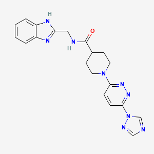 1-(6-(1H-1,2,4-triazol-1-yl)pyridazin-3-yl)-N-((1H-benzo[d]imidazol-2-yl)methyl)piperidine-4-carboxamide