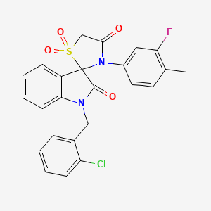 1-(2-Chlorobenzyl)-3'-(3-fluoro-4-methylphenyl)spiro[indoline-3,2'-thiazolidine]-2,4'-dione 1',1'-dioxide