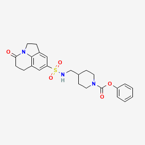 phenyl 4-((4-oxo-2,4,5,6-tetrahydro-1H-pyrrolo[3,2,1-ij]quinoline-8-sulfonamido)methyl)piperidine-1-carboxylate