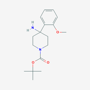 molecular formula C17H26N2O3 B2403564 tert-Butyl 4-amino-4-(2-methoxyphenyl)piperidine-1-carboxylate CAS No. 1779133-74-2