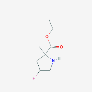 molecular formula C8H14FNO2 B2403591 Ethyl 4-fluoro-2-methylpyrrolidine-2-carboxylate CAS No. 2248318-05-8