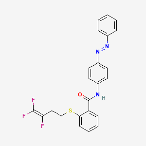 molecular formula C23H18F3N3OS B2403595 N-(4-phenyldiazenylphenyl)-2-(3,4,4-trifluorobut-3-enylsulfanyl)benzamide CAS No. 339020-02-9