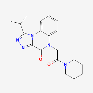 molecular formula C19H23N5O2 B2403604 1-isopropyl-5-(2-oxo-2-piperidinoethyl)[1,2,4]triazolo[4,3-a]quinoxalin-4(5H)-one CAS No. 1359066-50-4