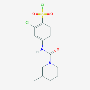molecular formula C13H16Cl2N2O3S B2403606 2-chloro-4-[(3-methylpiperidine-1-carbonyl)amino]benzenesulfonyl Chloride CAS No. 728864-75-3