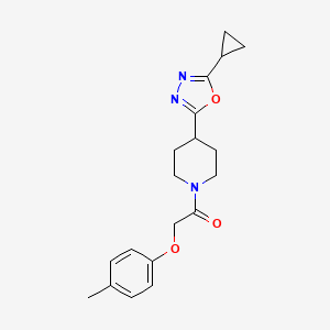 molecular formula C19H23N3O3 B2403607 1-(4-(5-Cyclopropyl-1,3,4-oxadiazol-2-yl)piperidin-1-yl)-2-(p-tolyloxy)ethanone CAS No. 1209760-25-7