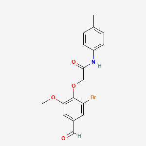 molecular formula C17H16BrNO4 B2403611 2-(2-bromo-4-formyl-6-methoxyphenoxy)-N-(4-methylphenyl)acetamide CAS No. 553675-76-6
