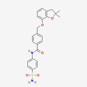molecular formula C24H24N2O5S B2403613 4-(((2,2-dimethyl-2,3-dihydrobenzofuran-7-yl)oxy)methyl)-N-(4-sulfamoylphenyl)benzamide CAS No. 941899-67-8