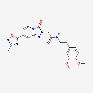 molecular formula C21H22N6O5 B2403619 N-[2-(3,4-dimethoxyphenyl)ethyl]-2-[7-(3-methyl-1,2,4-oxadiazol-5-yl)-3-oxo[1,2,4]triazolo[4,3-a]pyridin-2(3H)-yl]acetamide CAS No. 1421585-71-8
