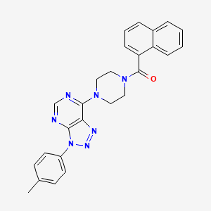 molecular formula C26H23N7O B2403626 naphthalen-1-yl(4-(3-(p-tolyl)-3H-[1,2,3]triazolo[4,5-d]pyrimidin-7-yl)piperazin-1-yl)methanone CAS No. 920363-45-7