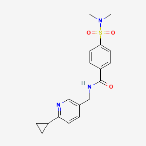 molecular formula C18H21N3O3S B2403634 N-[(6-cyclopropylpyridin-3-yl)methyl]-4-(dimethylsulfamoyl)benzamide CAS No. 2097926-05-9