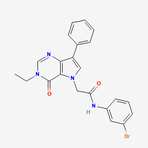 molecular formula C22H19BrN4O2 B2403684 N-(3-bromophenyl)-2-(3-ethyl-4-oxo-7-phenyl-3,4-dihydro-5H-pyrrolo[3,2-d]pyrimidin-5-yl)acetamide CAS No. 1251553-11-3