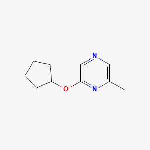 molecular formula C10H14N2O B2403687 2-(Cyclopentyloxy)-6-methylpyrazine CAS No. 2097892-03-8