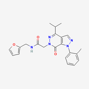 molecular formula C22H23N5O3 B2403690 N-(furan-2-ylmethyl)-2-(4-isopropyl-7-oxo-1-(o-tolyl)-1H-pyrazolo[3,4-d]pyridazin-6(7H)-yl)acetamide CAS No. 946204-47-3