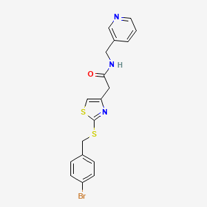 2-(2-((4-bromobenzyl)thio)thiazol-4-yl)-N-(pyridin-3-ylmethyl)acetamide