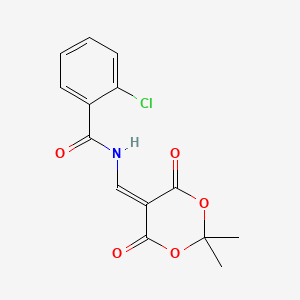 2-chloro-N-[(2,2-dimethyl-4,6-dioxo-1,3-dioxan-5-yliden)methyl]benzenecarboxamide