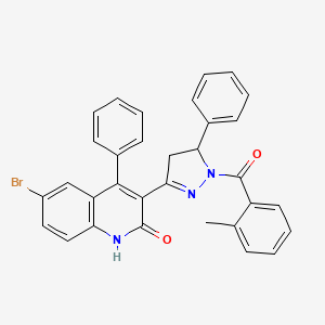 6-bromo-3-(1-(2-methylbenzoyl)-5-phenyl-4,5-dihydro-1H-pyrazol-3-yl)-4-phenylquinolin-2(1H)-one