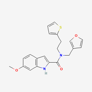 N-(furan-3-ylmethyl)-6-methoxy-N-(2-(thiophen-2-yl)ethyl)-1H-indole-2-carboxamide