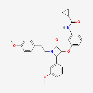 N-[3-[2-(3-methoxyphenyl)-1-[2-(4-methoxyphenyl)ethyl]-4-oxoazetidin-3-yl]oxyphenyl]cyclopropanecarboxamide