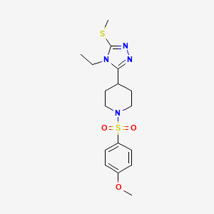 4-({4-[4-ethyl-5-(methylsulfanyl)-4H-1,2,4-triazol-3-yl]piperidino}sulfonyl)phenyl methyl ether