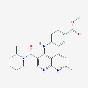 Methyl 4-((7-methyl-3-(2-methylpiperidine-1-carbonyl)-1,8-naphthyridin-4-yl)amino)benzoate