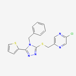 2-({[4-benzyl-5-(thiophen-2-yl)-4H-1,2,4-triazol-3-yl]sulfanyl}methyl)-5-chloropyrazine