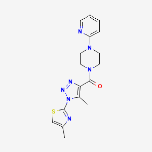 (5-methyl-1-(4-methylthiazol-2-yl)-1H-1,2,3-triazol-4-yl)(4-(pyridin-2-yl)piperazin-1-yl)methanone