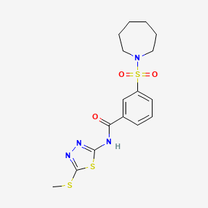 3-(azepan-1-ylsulfonyl)-N-(5-methylsulfanyl-1,3,4-thiadiazol-2-yl)benzamide