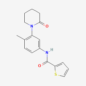 molecular formula C17H18N2O2S B2403757 N-[4-methyl-3-(2-oxopiperidin-1-yl)phenyl]thiophene-2-carboxamide CAS No. 941979-38-0
