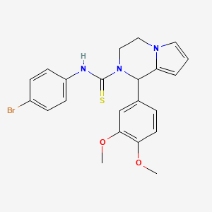 molecular formula C22H22BrN3O2S B2403762 N-(4-bromophenyl)-1-(3,4-dimethoxyphenyl)-1H,2H,3H,4H-pyrrolo[1,2-a]pyrazine-2-carbothioamide CAS No. 393833-29-9