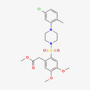 Methyl 2-(2-((4-(5-chloro-2-methylphenyl)piperazinyl)sulfonyl)-4,5-dimethoxyphenyl)acetate