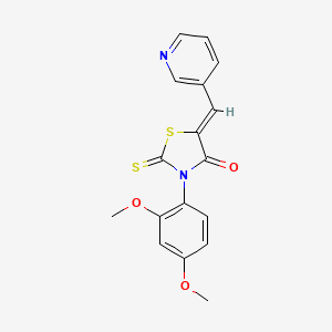 (Z)-3-(2,4-dimethoxyphenyl)-5-(pyridin-3-ylmethylene)-2-thioxothiazolidin-4-one