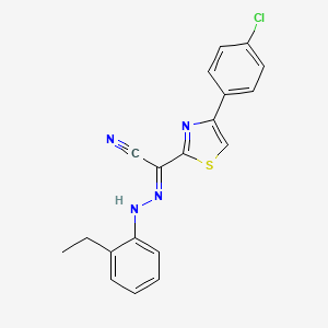 (2E)-4-(4-chlorophenyl)-N-(2-ethylanilino)-1,3-thiazole-2-carboximidoyl cyanide