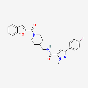 N-((1-(benzofuran-2-carbonyl)piperidin-4-yl)methyl)-3-(4-fluorophenyl)-1-methyl-1H-pyrazole-5-carboxamide
