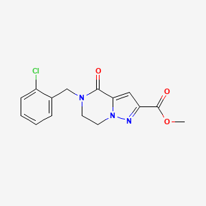 Methyl 5-(2-chlorobenzyl)-4-oxo-4,5,6,7-tetrahydropyrazolo[1,5-a]pyrazine-2-carboxylate