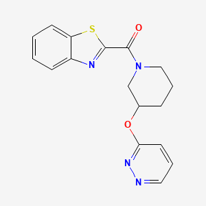 molecular formula C17H16N4O2S B2403782 Benzo[d]thiazol-2-yl(3-(pyridazin-3-yloxy)piperidin-1-yl)methanone CAS No. 2034583-45-2