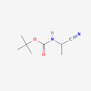 molecular formula C8H14N2O2 B2403795 tert-butyl N-(1-cyanoethyl)carbamate CAS No. 130013-83-1; 141041-80-7