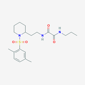 molecular formula C20H31N3O4S B2403797 N1-(2-(1-((2,5-dimethylphenyl)sulfonyl)piperidin-2-yl)ethyl)-N2-propyloxalamide CAS No. 898426-49-8